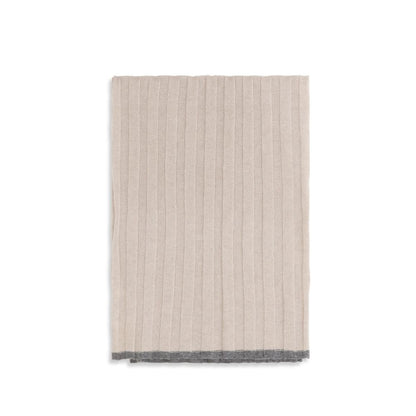 Scarf by Brunello Cucinelli for men in cashmere & capra leather beige showcases a warm silhouette from the Cashmere & Capra Leather Scarf collection, offering a warm drape that exudes sophisticated luxury.