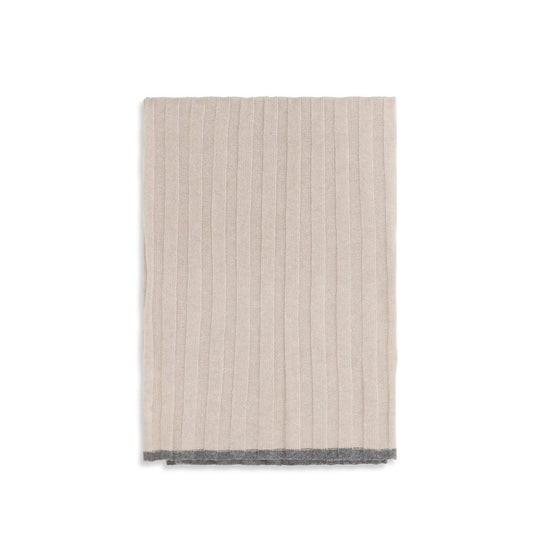 Scarf by Brunello Cucinelli for men in cashmere & capra leather beige showcases a warm silhouette from the Cashmere & Capra Leather Scarf collection, offering a warm drape that exudes sophisticated luxury.