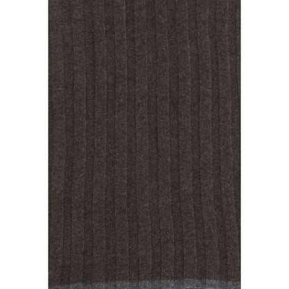 Scarf by Brunello Cucinelli for men in cashmere & capra leather brown features a snug silhouette, perfectly showcasing the elegant drape and premium finish of the Cashmere & Capra Leather Scarf.