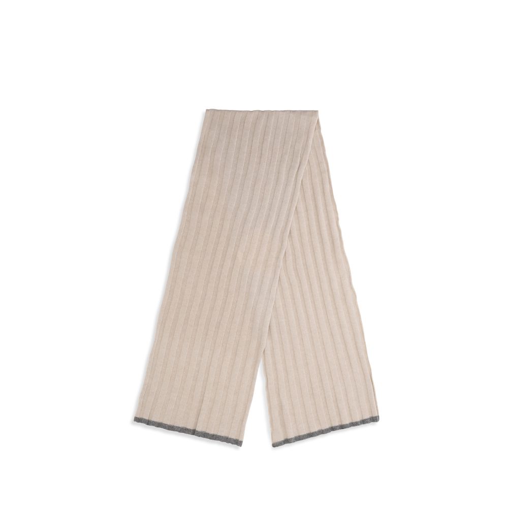 Scarf by Brunello Cucinelli for men in cashmere & capra leather beige showcases a on trend silhouette, artfully capturing the on trend essence of the Cashmere & Capra Leather Scarf design with a sophisticated finish.