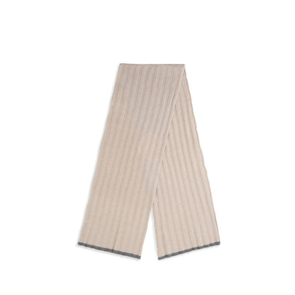 Scarf by Brunello Cucinelli for men in cashmere & capra leather beige showcases a on trend silhouette, artfully capturing the on trend essence of the Cashmere & Capra Leather Scarf design with a sophisticated finish.