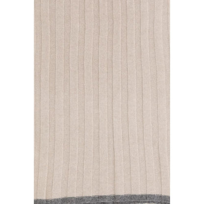 Scarf by Brunello Cucinelli for men in cashmere & capra leather beige showcases a eye catching silhouette, artfully capturing the essence of the eye catching Cashmere & Capra Leather Scarf design for a sophisticated look.