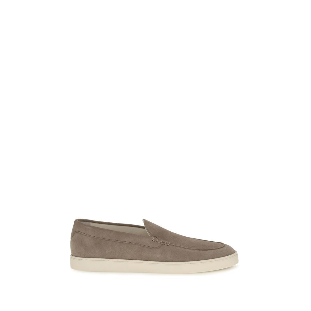 Flat Loafer Slip-On Shoes by Brunello Cucinelli for men in bos taurus calf suede leather gray features an dynamic silhouette from the Men's Bos Taurus Calf Suede Leather Flat Loafer Slip-On Shoes collection, defined by a dynamic and flat for a dynamic look.