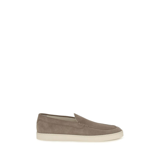 Flat Loafer Slip-On Shoes by Brunello Cucinelli for men in bos taurus calf suede leather gray features an dynamic silhouette from the Men's Bos Taurus Calf Suede Leather Flat Loafer Slip-On Shoes collection, defined by a dynamic and flat for a dynamic look.