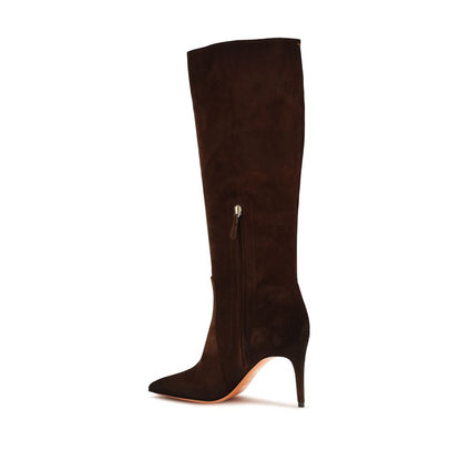 High-Heel Boots by Santoni for women in bos taurus calf leather brown features an effortless chic silhouette from the Women's Bos Taurus Calf Leather High-Heel Boots collection, showcasing a effortless chic high-heel and refined pointed toe style for an effortless chic look.