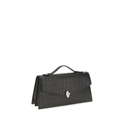 Shoulder Bag by Alexander McQueen for women in bos taurus leather black & silver features a effortless chic silhouette with a secure magnetic, ample built-in-compartments & cardholder, and versatile shoulder-strap for a effortless chic finish.