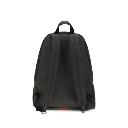 Large Backpack Shoulder Bag by Gucci for men in fabric black & silver features an effortlessly chic silhouette with a secure zipper, ample , and versatile backpack-strap & adjustable-strap for effortlessly chic everyday luxury.