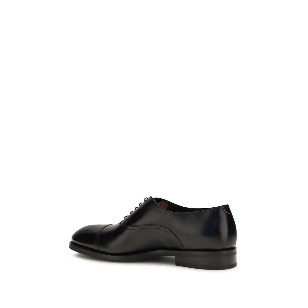 Lace-Up Shoes by Santoni for men in bos taurus calfskin leather black features an dynamic silhouette from the Men's Bos Taurus Calfskin Leather Lace-Up Shoes collection, defined by a dynamic and for a dynamic look.