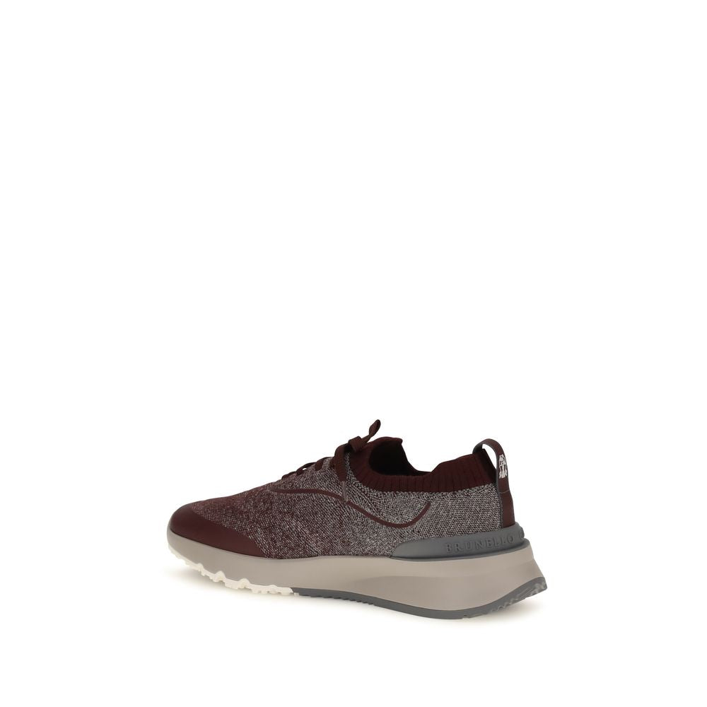 Athletic Sneakers by Brunello Cucinelli for men in tu & cotton bordeaux features an timeless silhouette from the Men's Athletic TU & Cotton Sneakers collection, showcasing a timeless athletic style for a timeless look.
