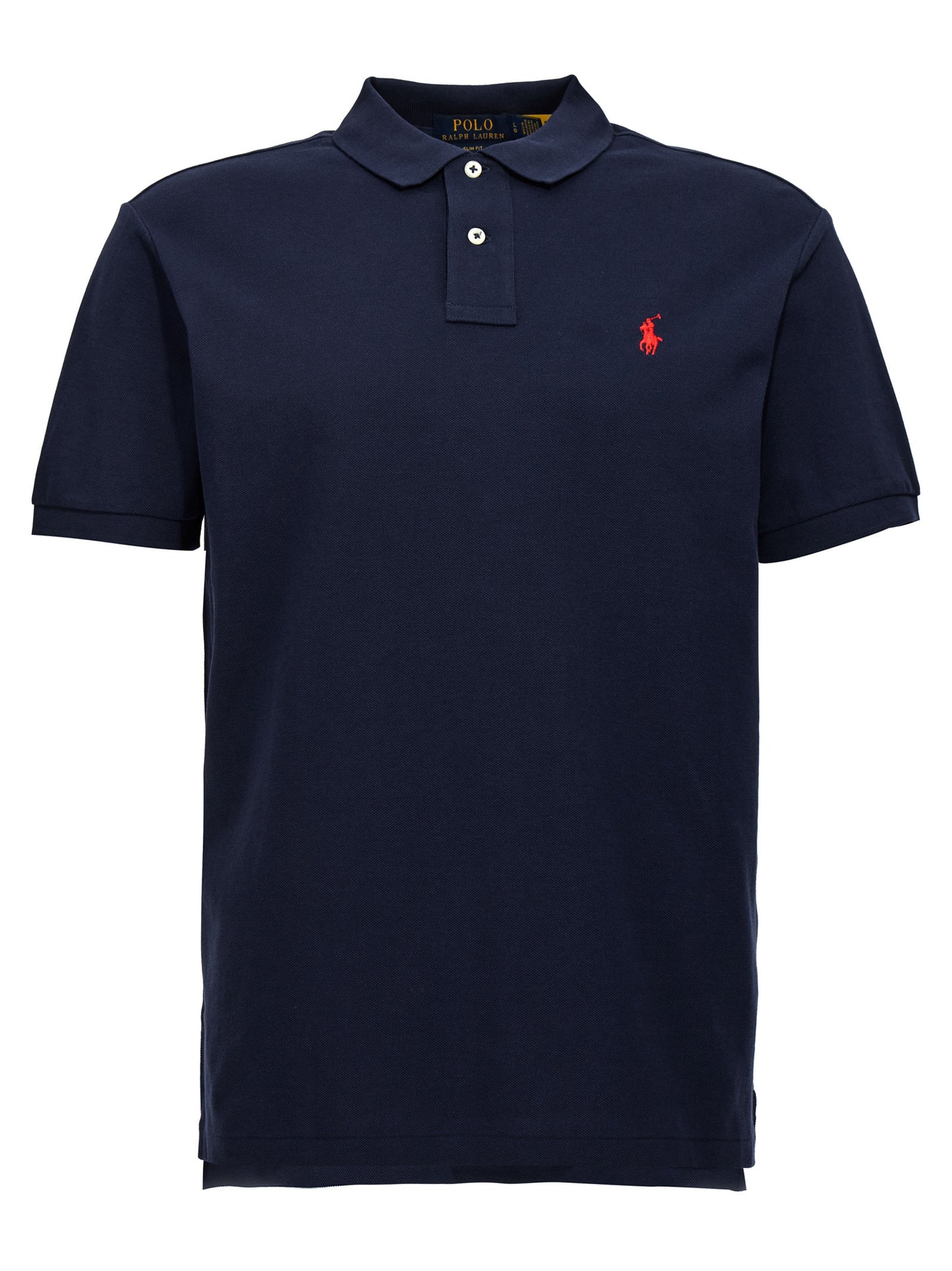 Polo Shirt by Polo Ralph Lauren for men in cotton blue showcases a sharp silhouette, detailed with a refined and sharp for a sophisticated finish.