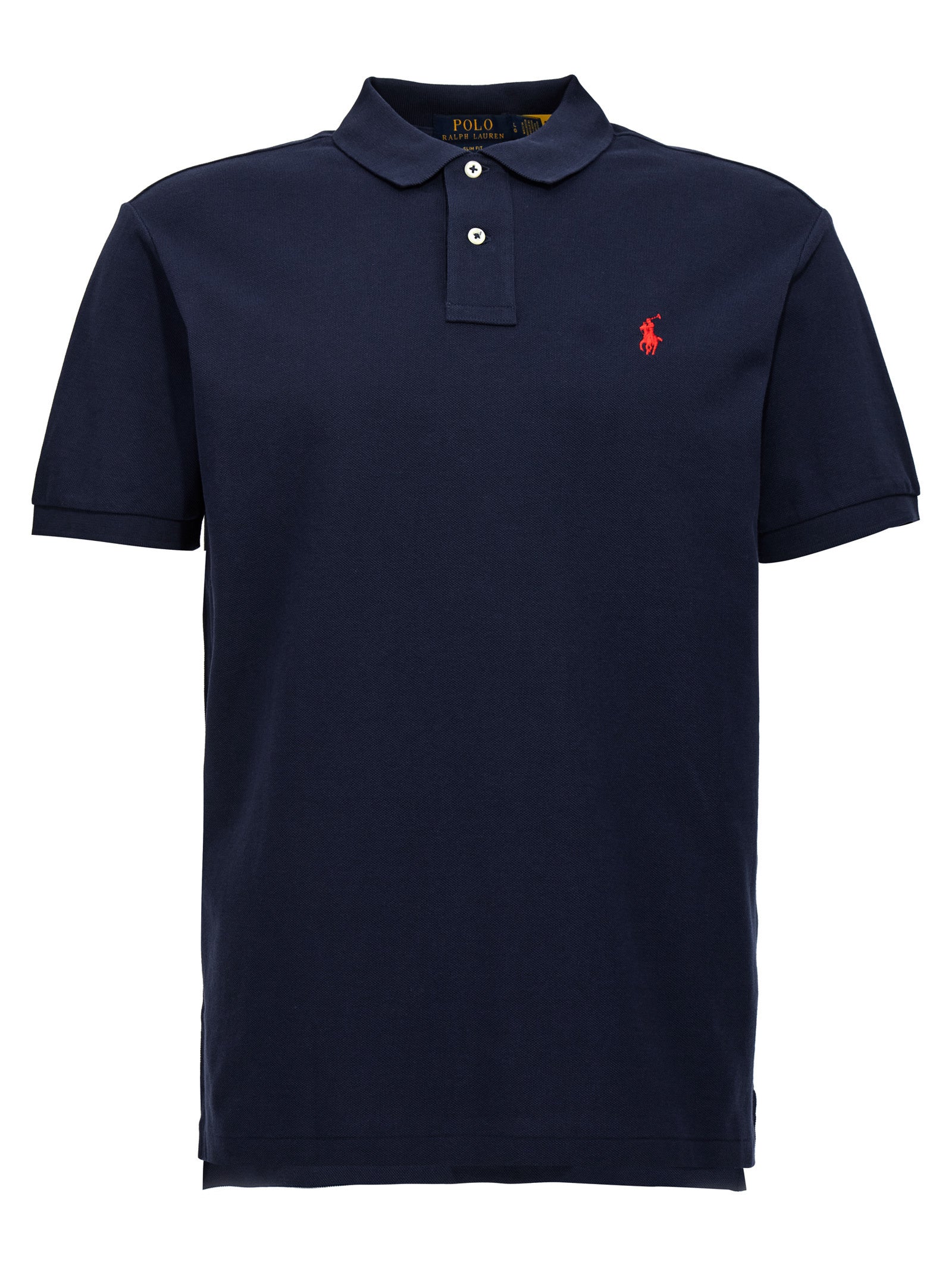 Polo Shirt by Polo Ralph Lauren for men in cotton blue showcases a sharp silhouette, detailed with a refined and sharp for a sophisticated finish.