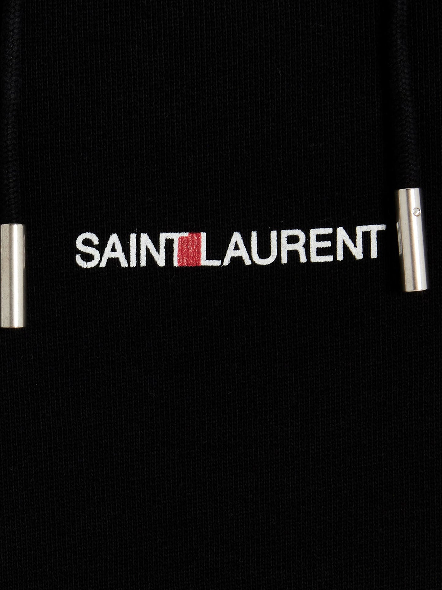 Sweatshirt Hoodie by Saint Laurent for women in cotton black & print features an dramatic silhouette, showcasing a sophisticated and dramatic for a refined, modern aesthetic.