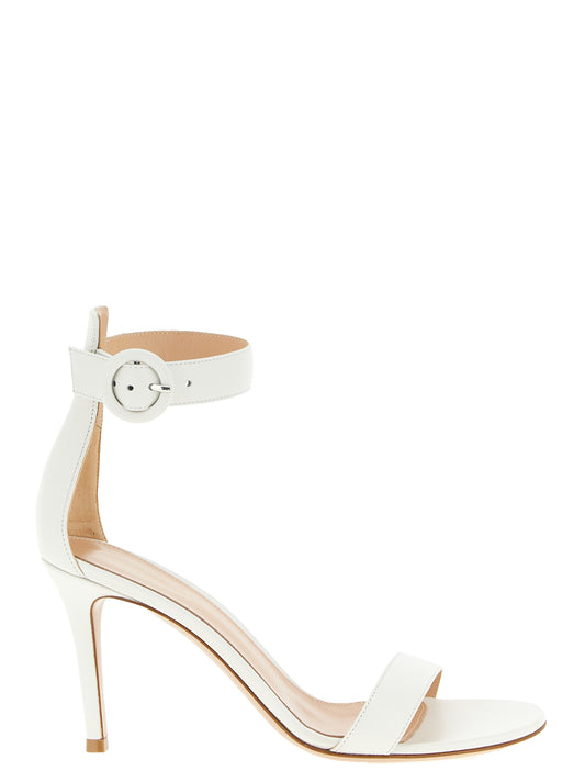Stiletto Sandals by Gianvito Rossi for women in bos taurus calf nappa leather white features an exquisite silhouette, showcasing the exquisite Grace Women's Bos Taurus Calf Nappa Leather Stiletto Sandals with a stiletto and .