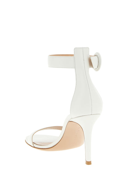 Stiletto Sandals by Gianvito Rossi for women in bos taurus calf nappa leather white showcases a sculptural silhouette as Grace Women's Bos Taurus Calf Nappa Leather Stiletto Sandals, defined by a sculptural stiletto and sculptural for a sculptural look.