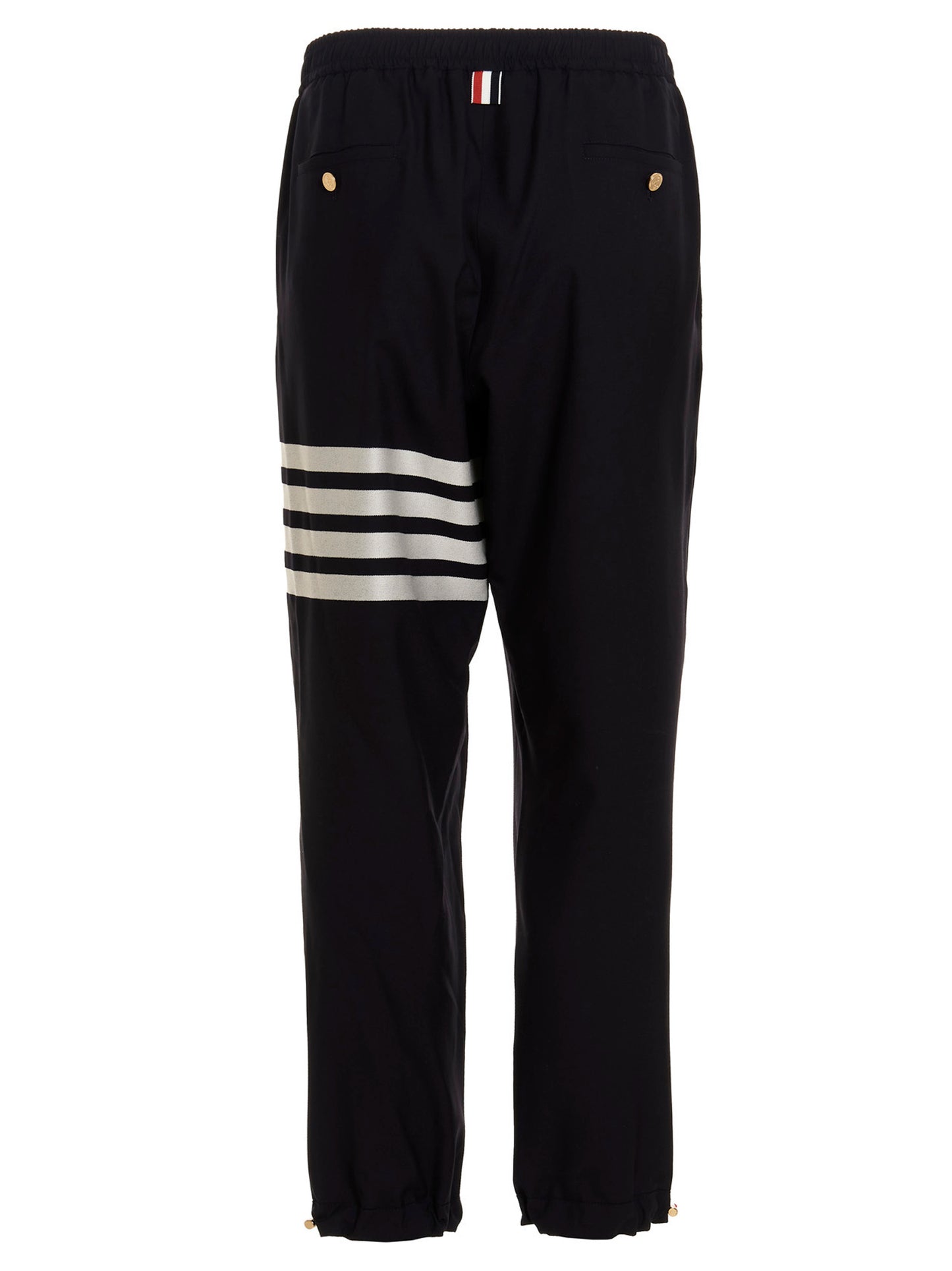 Trousers by Thom Browne for men in wool blue features a sculptural silhouette, showcasing a sculptural athletic and long with a sophisticated for a sculptural finish.
