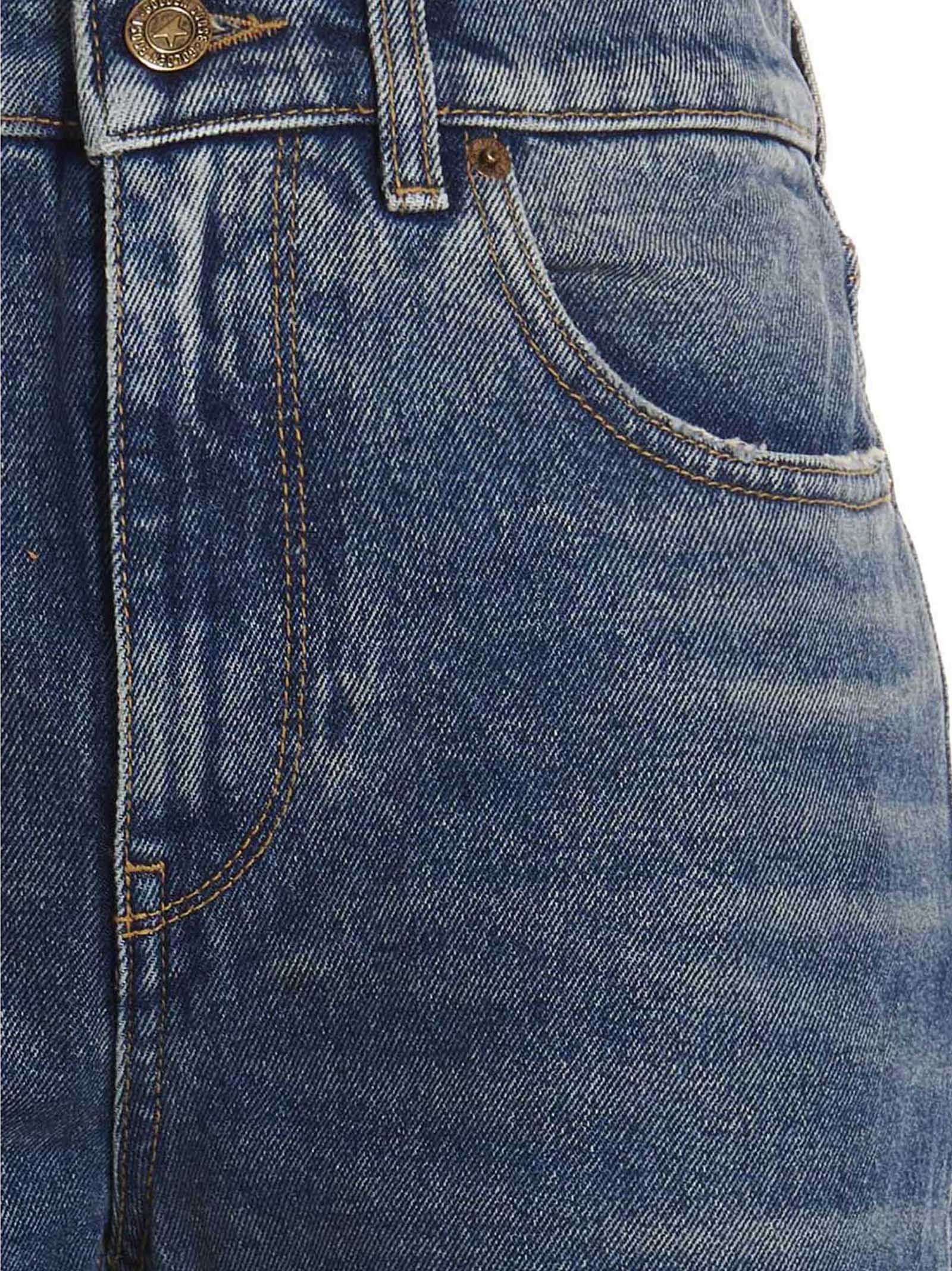 Jeans by Golden Goose for women in denim cotton blue features a refined silhouette with a refined flared, defined by a high rise and a refined long for a refined finish.