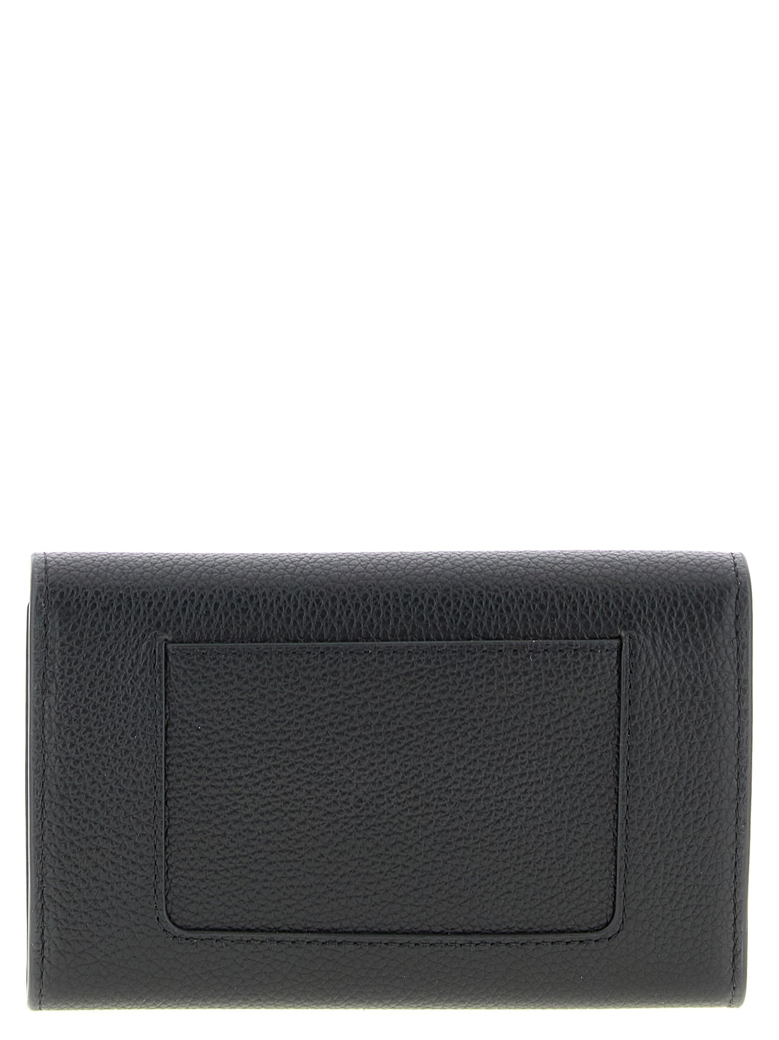 Cardholder Card Case by Mulberry for women in leather & metal black & gold features a sleek silhouette, showcasing the sleek design of the Darley Leather & Metal Cardholder Card Case with functional card-organization for a premium look.
