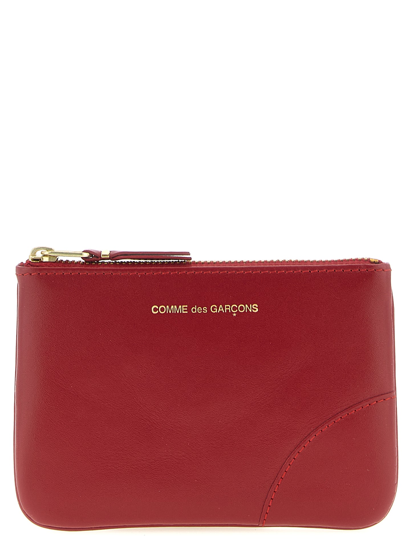 Comme Des Garçons Calfskin Leather Cardholder Card Case - Multicolor Red Print