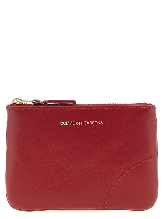 Comme Des Garçons Calfskin Leather Cardholder Card Case - Multicolor Red Print