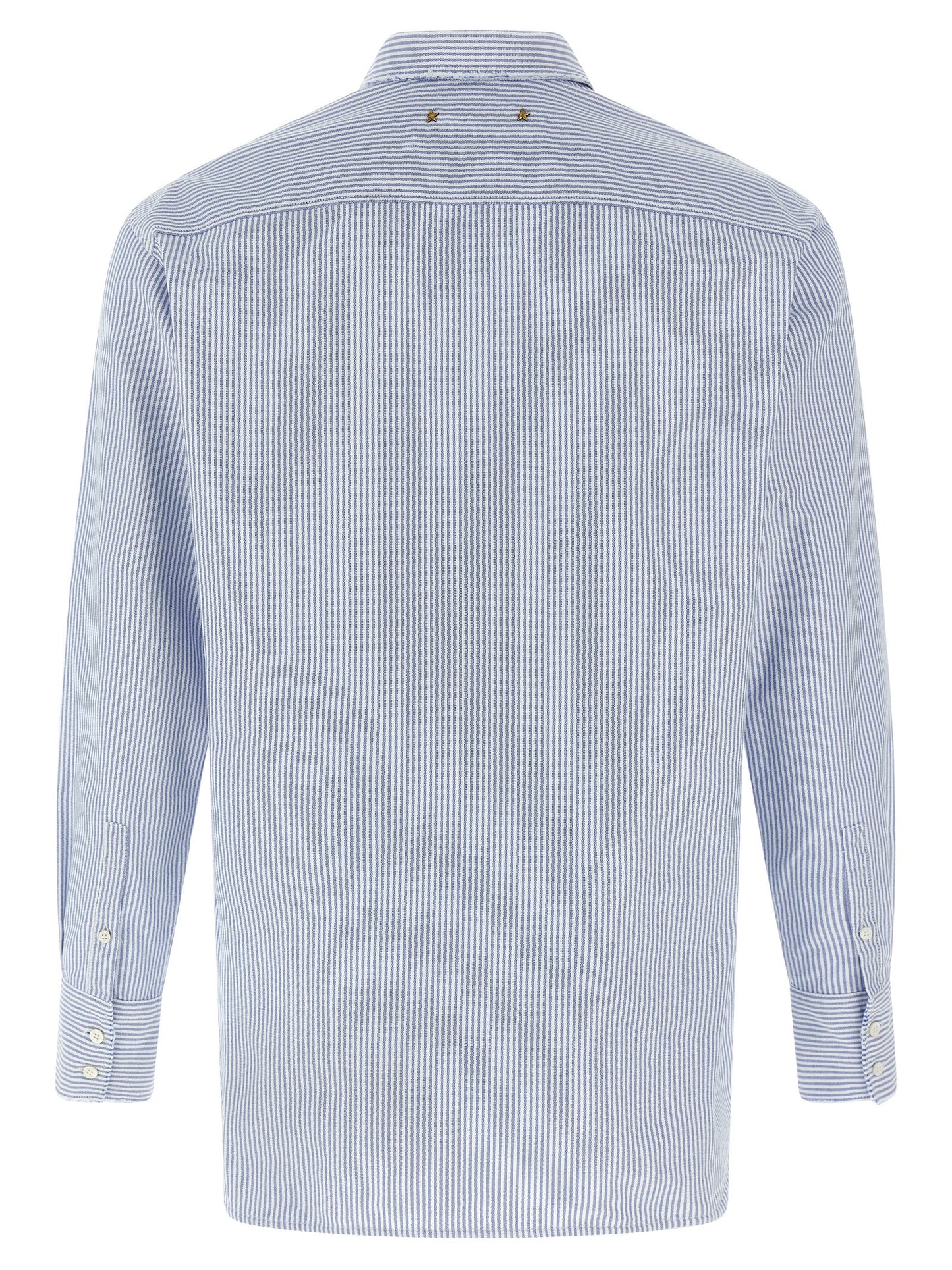 Blouse by Golden Goose for women in cotton light-blue, patterned & striped features an architectural silhouette with a refined and elegant for a architectural look.