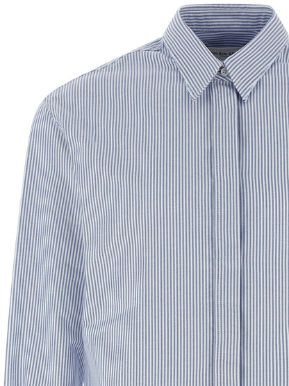 Blouse by Golden Goose for women in cotton light-blue, patterned & striped presents a discerning silhouette, showcasing a sophisticated and for a truly discerning finish.