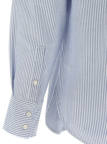 Blouse by Golden Goose for women in cotton light-blue, patterned & striped showcases a sleek silhouette, elegantly detailed with a sleek and for a sleek finish.