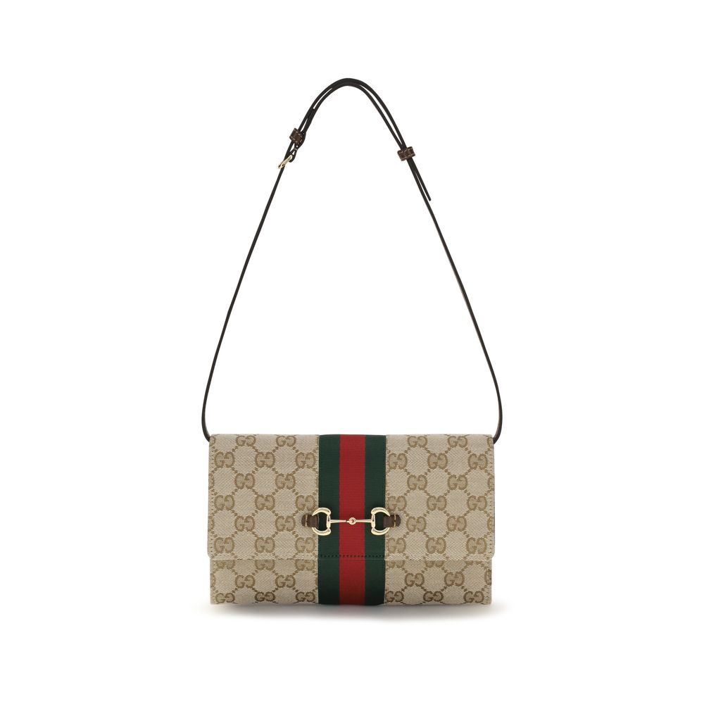 Cardholder Wallet by Gucci for women in polyester leather cotton canvas blue, brown, gold, red, monogram & striped showcases a distinguished silhouette, artfully capturing the essence of the distinguished Gg Horsebit Polyester Leather Cotton Canvas Cardholder Wallet design with functional card-organization compact-design.