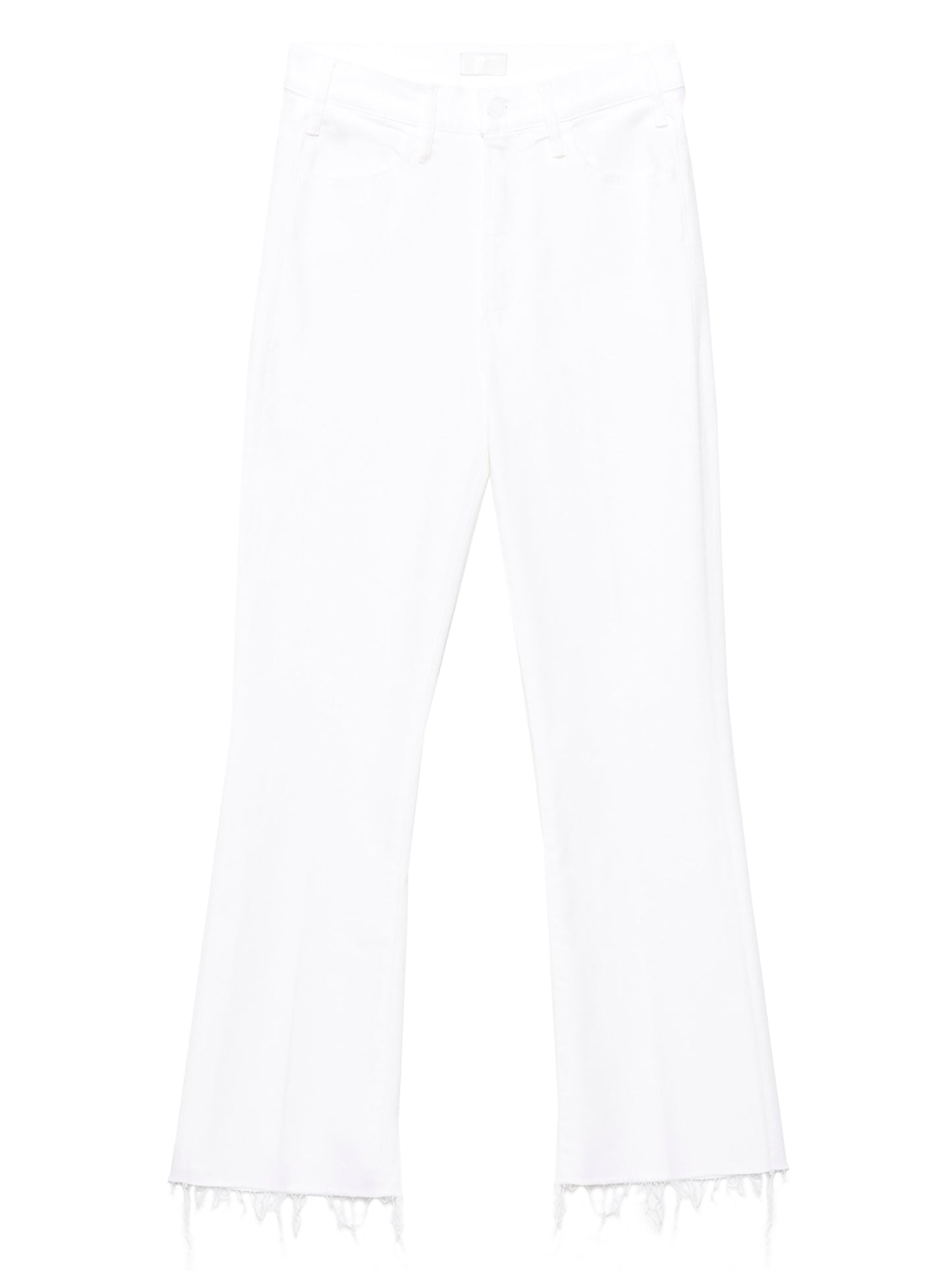 Jeans by Mother Denim for women in stretch denim cotton polyester white presents a refined pantology silhouette, artfully defined by a refined pantology flared, long, and a sophisticated .