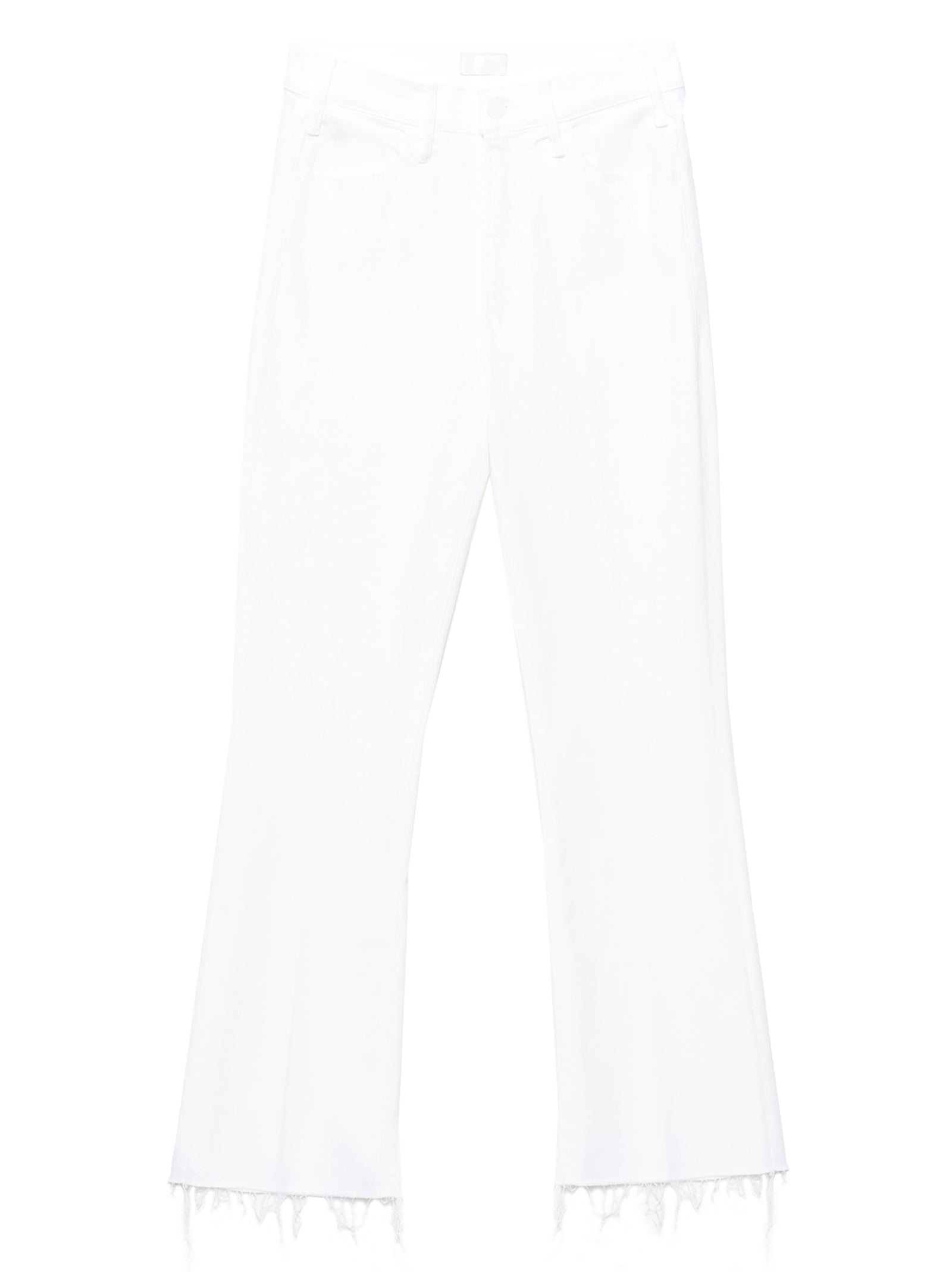 Jeans by Mother Denim for women in stretch denim cotton polyester white presents a refined pantology silhouette, artfully defined by a refined pantology flared, long, and a sophisticated .