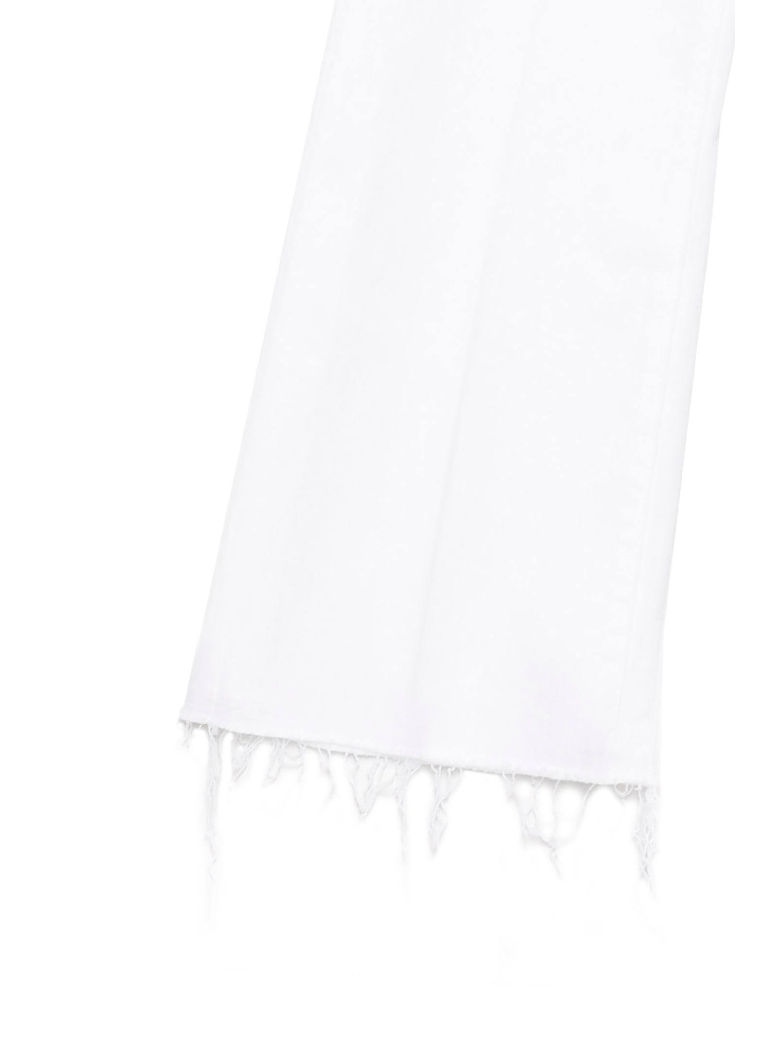 Jeans by Mother Denim for women in stretch denim cotton polyester white features a polished silhouette with a polished flared, reaching a polished long and finished with a polished .