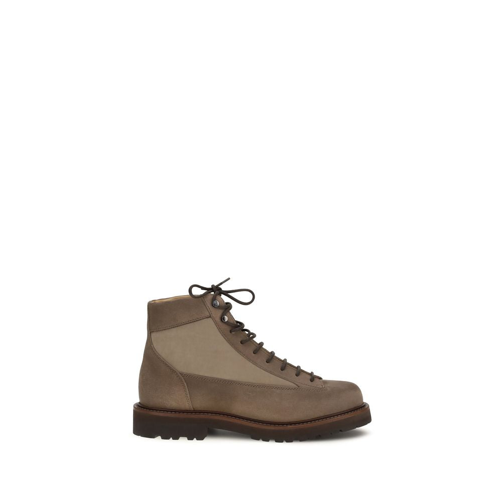 Lace-Up Ankle Boots by Brunello Cucinelli for men in bos taurus calf suede leather brown showcases a ergonomic silhouette from the Men's Bos Taurus Calf Suede Leather Lace-Up Ankle Boots collection, featuring a ergonomic and a ergonomic .