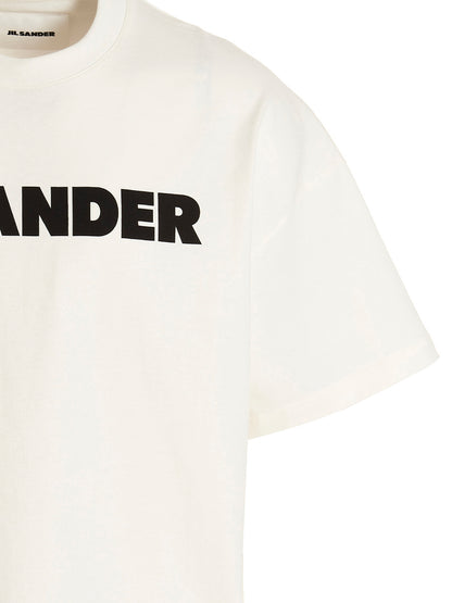 T-Shirt by Jil Sander for men in cotton bicolour, black, white & print features an edgy silhouette, meticulously detailed with a sophisticated and for a truly edgy finish.