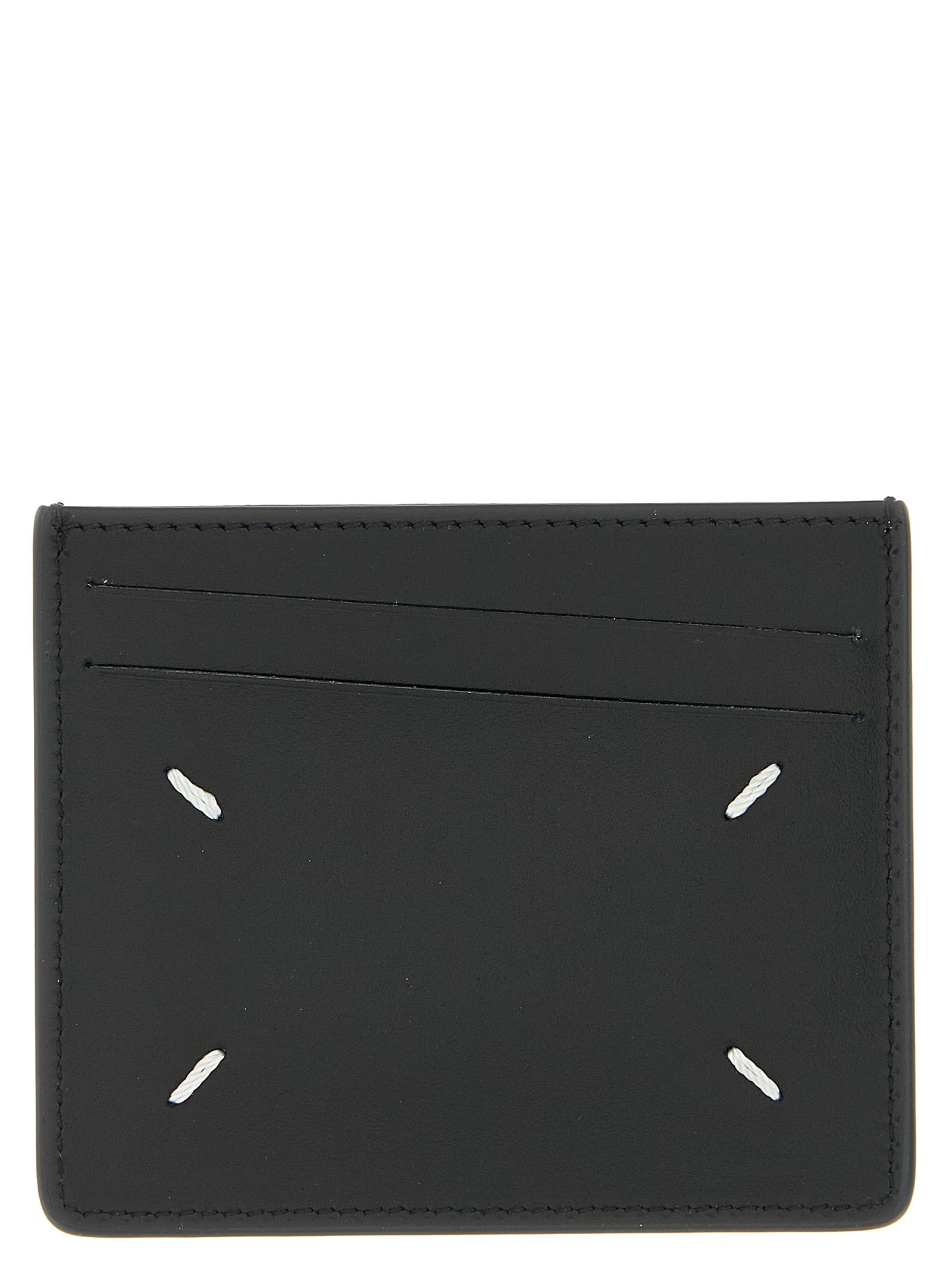 Cardholder Card Case by Maison Margiela for men in calfskin leather black & signature features a distinguished silhouette, showcasing the distinguished design of the Calfskin Leather Cardholder Card Case with refined card-organization.