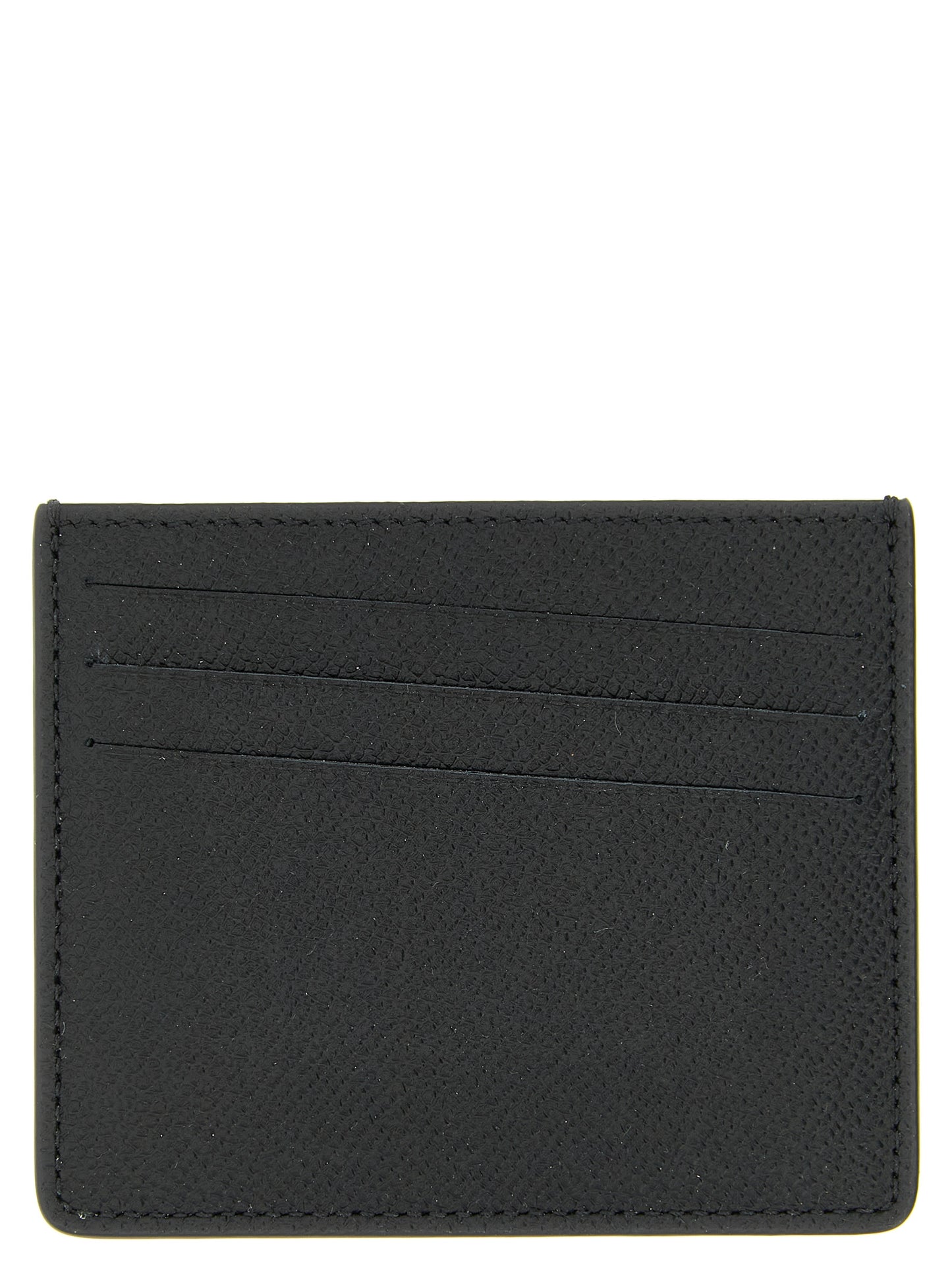 Cardholder Card Case by Maison Margiela for men in calfskin leather black & signature features a sleek silhouette, showcasing the sleek design of the Calfskin Leather Cardholder Card Case with functional card-organization for a premium look.