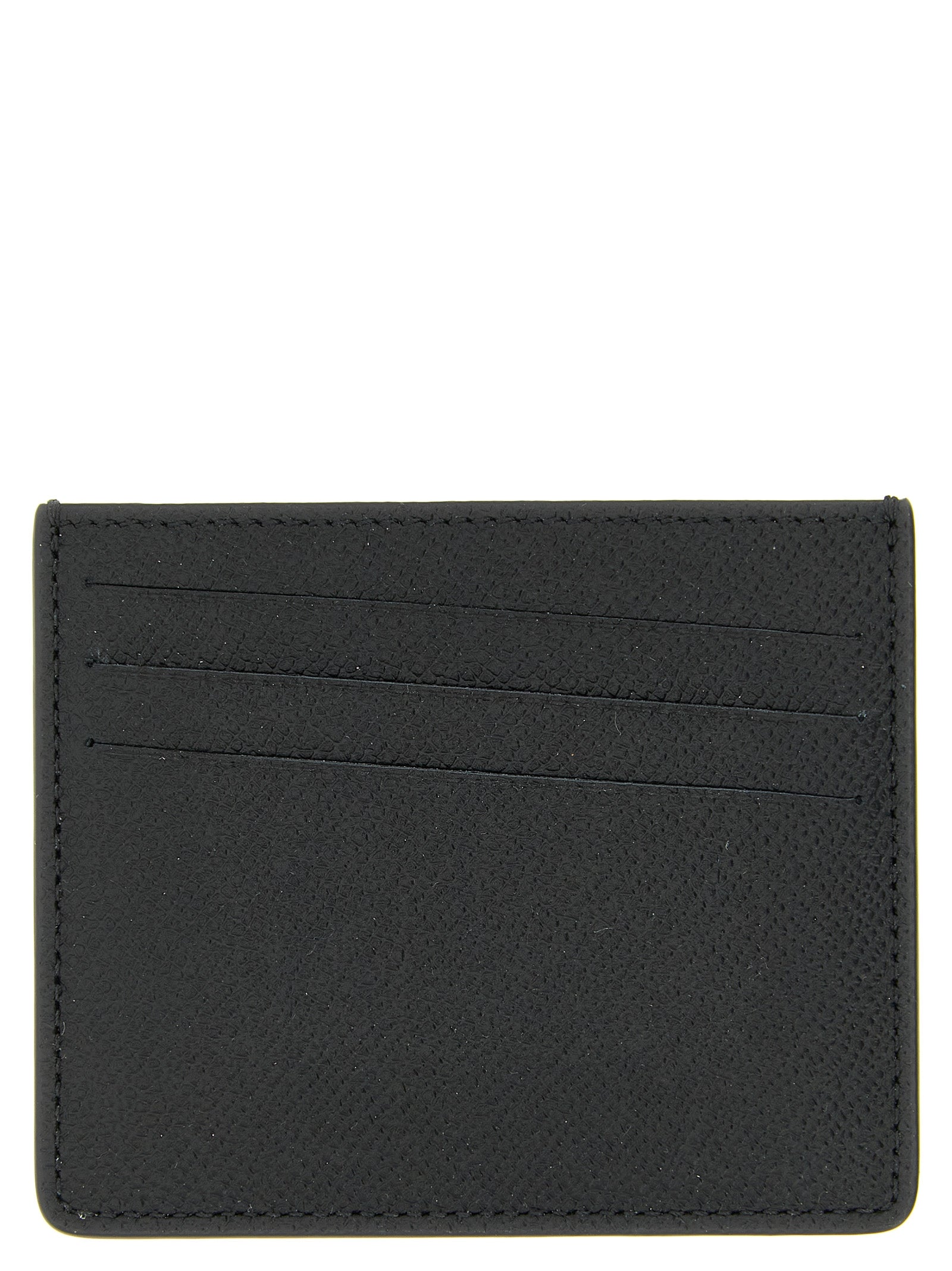 Cardholder Card Case by Maison Margiela for men in calfskin leather black & signature features a sleek silhouette, showcasing the sleek design of the Calfskin Leather Cardholder Card Case with functional card-organization for a premium look.