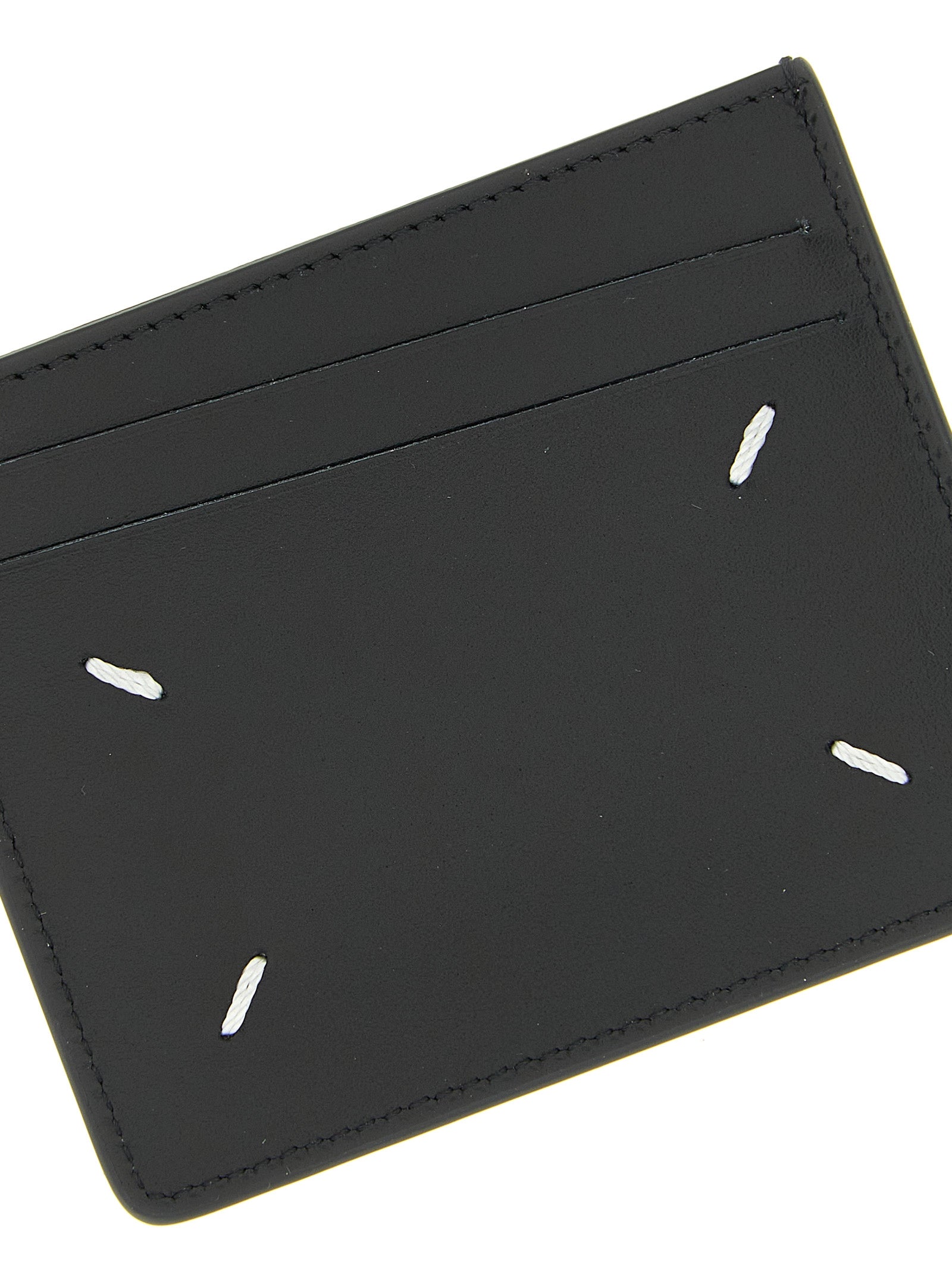 Cardholder Card Case by Maison Margiela for men in calfskin leather black & signature features an meticulous design, elegantly showcasing the refined Calfskin Leather Cardholder Card Case aesthetic while integrating sophisticated card-organization.