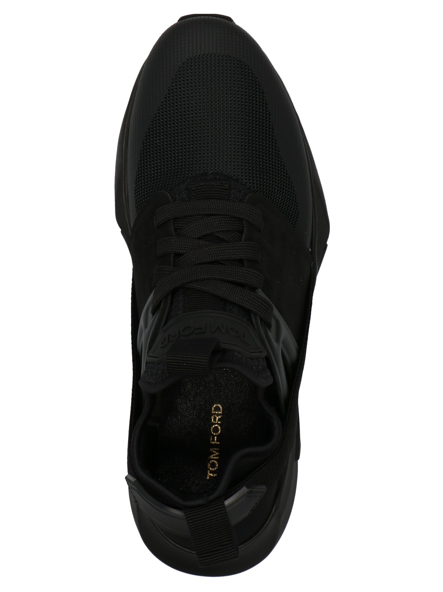 Athletic Sneakers Tom Ford men poly cotton viscose & leather black featuring a avant-garde Men's Athletic Poly Cotton Viscose & Leather Sneakers design with a avant-garde athletic style for a refined finish.