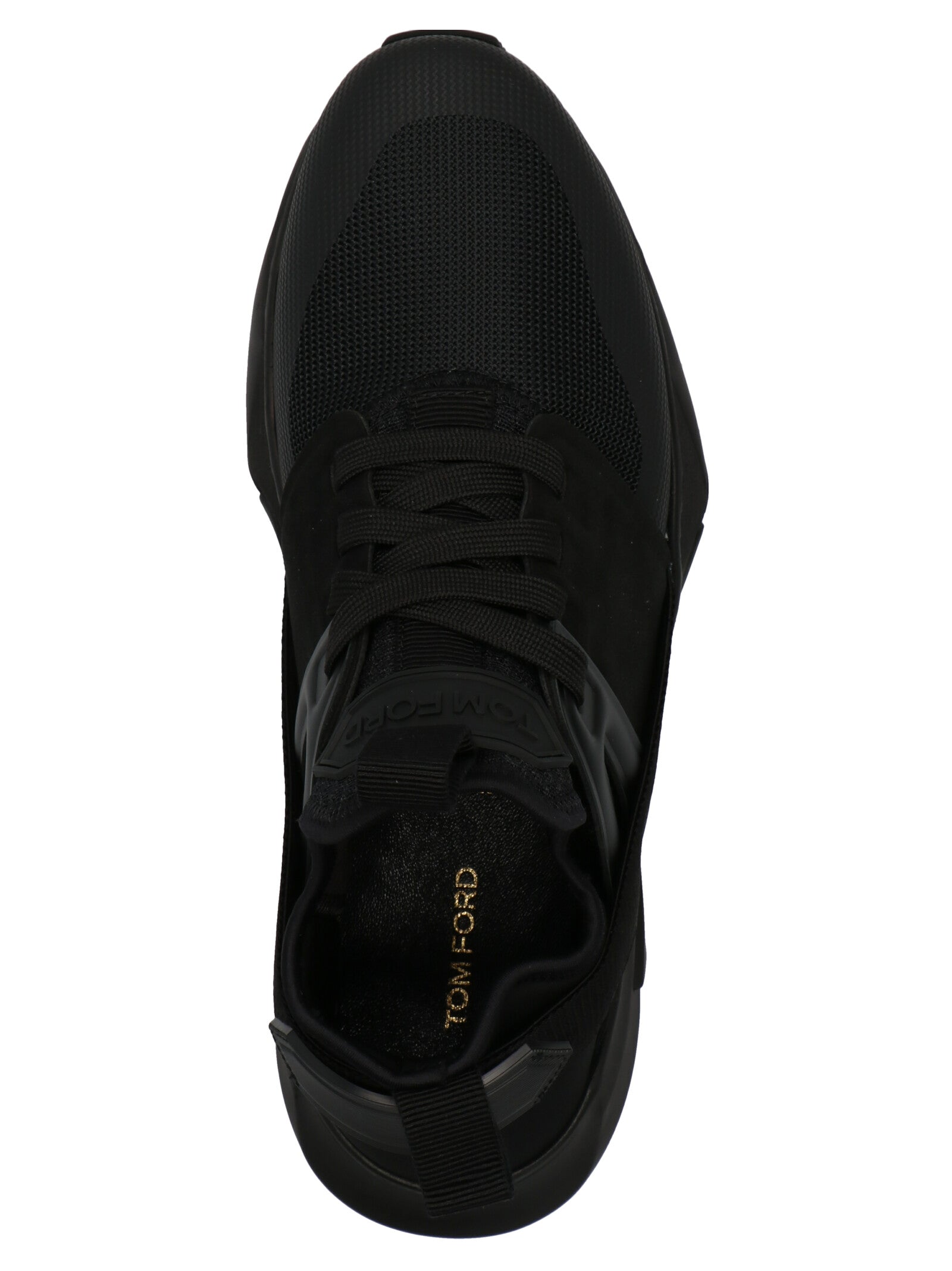 Athletic Sneakers Tom Ford men poly cotton viscose & leather black featuring a avant-garde Men's Athletic Poly Cotton Viscose & Leather Sneakers design with a avant-garde athletic style for a refined finish.