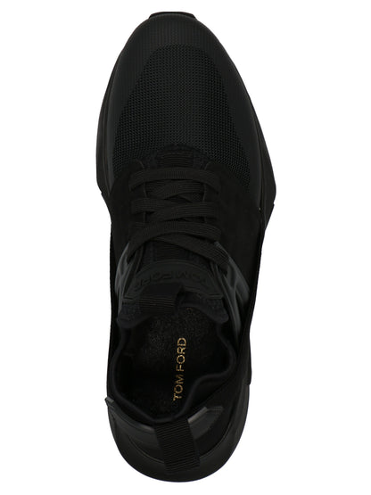 Athletic Sneakers Tom Ford men poly cotton viscose & leather black featuring a avant-garde Men's Athletic Poly Cotton Viscose & Leather Sneakers design with a avant-garde athletic style for a refined finish.