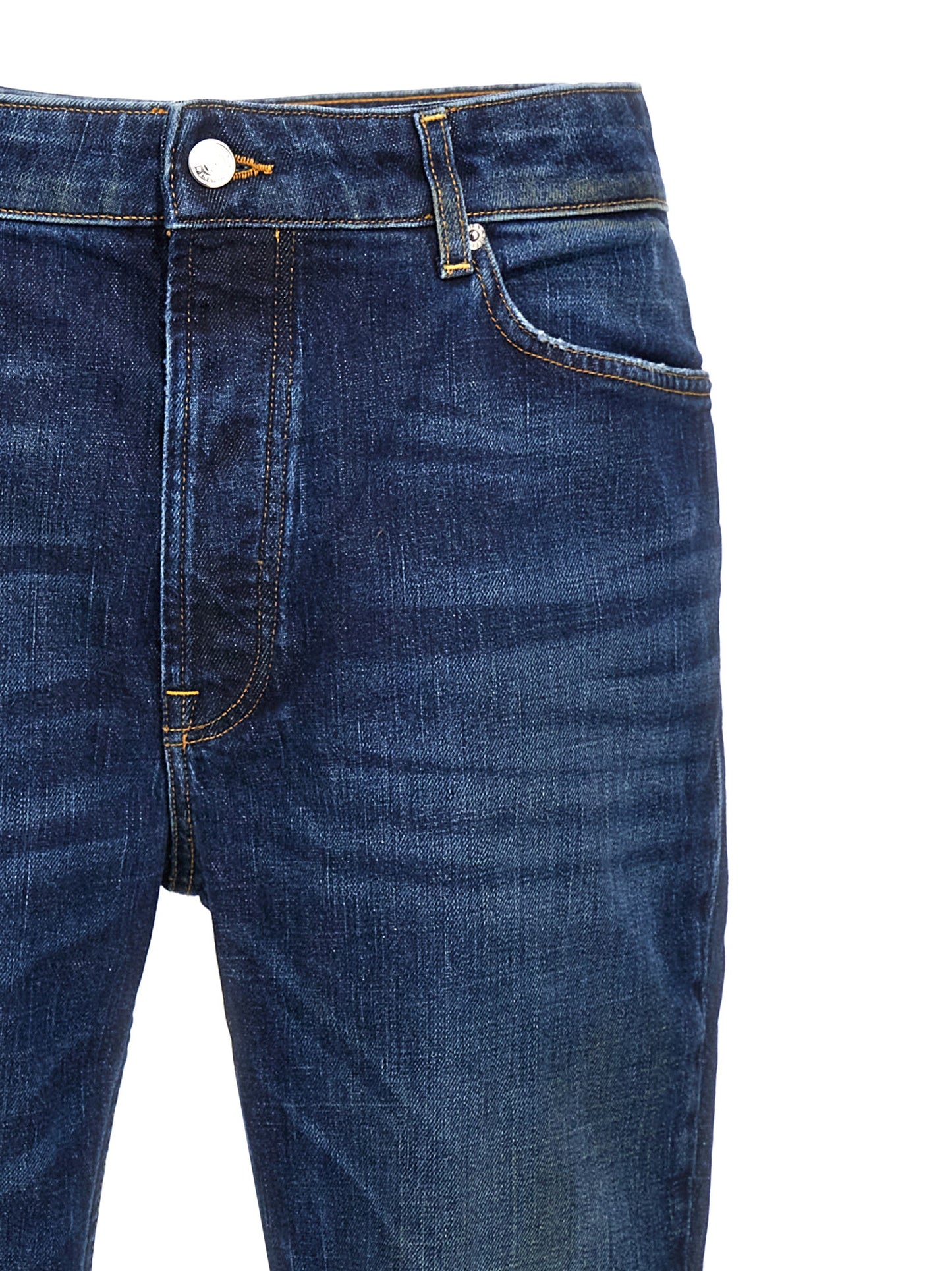 Jeans by Department 5 for men in stretch denim cotton blue features an refined tailoring silhouette, showcasing a premium straight-leg with a and long cut for a refined tailoring look.
