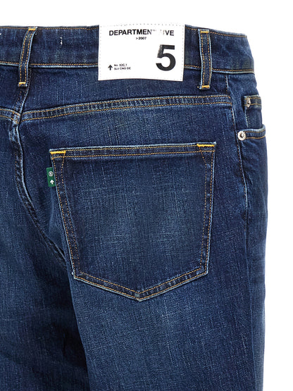 Jeans by Department 5 for men in stretch denim cotton blue features a refined silhouette with a refined straight-leg, defined by a and a refined long for a refined finish.
