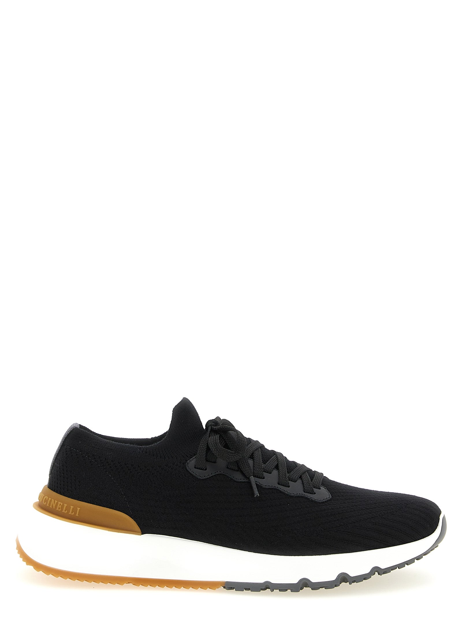 Athletic Sneakers by Brunello Cucinelli for men in polyolefin polyethylene wool black features an exquisite silhouette, showcasing the premium sock athletic style of the Men's Sock Athletic Polyolefin Polyethylene Wool Sneakers with an exquisite finish.