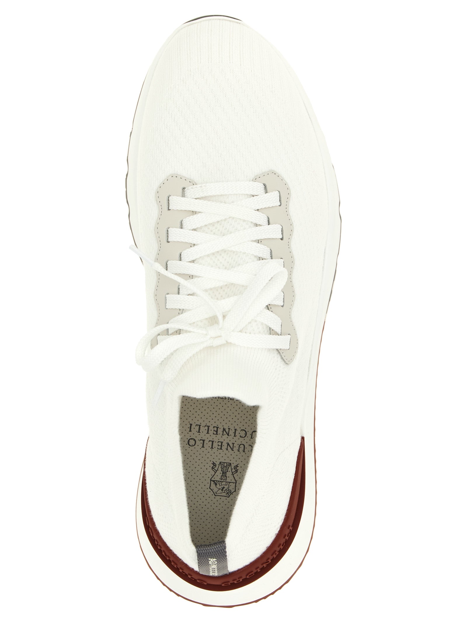Athletic Sneakers by Brunello Cucinelli for men in polyolefin polyethylene & wool white showcases an impeccable silhouette, defined by an impeccable sock athletic style design that perfectly captures the essence of the Men's Sock Athletic Polyolefin Polyethylene & Wool Sneakers.