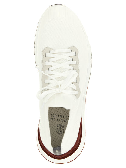 Athletic Sneakers by Brunello Cucinelli for men in polyolefin polyethylene & wool white showcases an impeccable silhouette, defined by an impeccable sock athletic style design that perfectly captures the essence of the Men's Sock Athletic Polyolefin Polyethylene & Wool Sneakers.