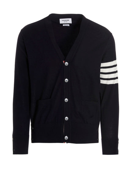 Thom Browne Blue Merino Wool Cardigan