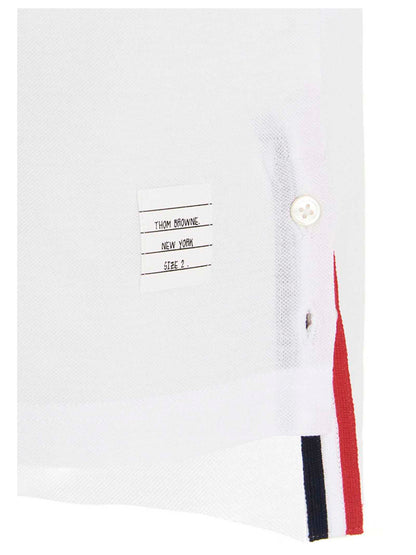 Thom Browne White Cotton Polo Shirt