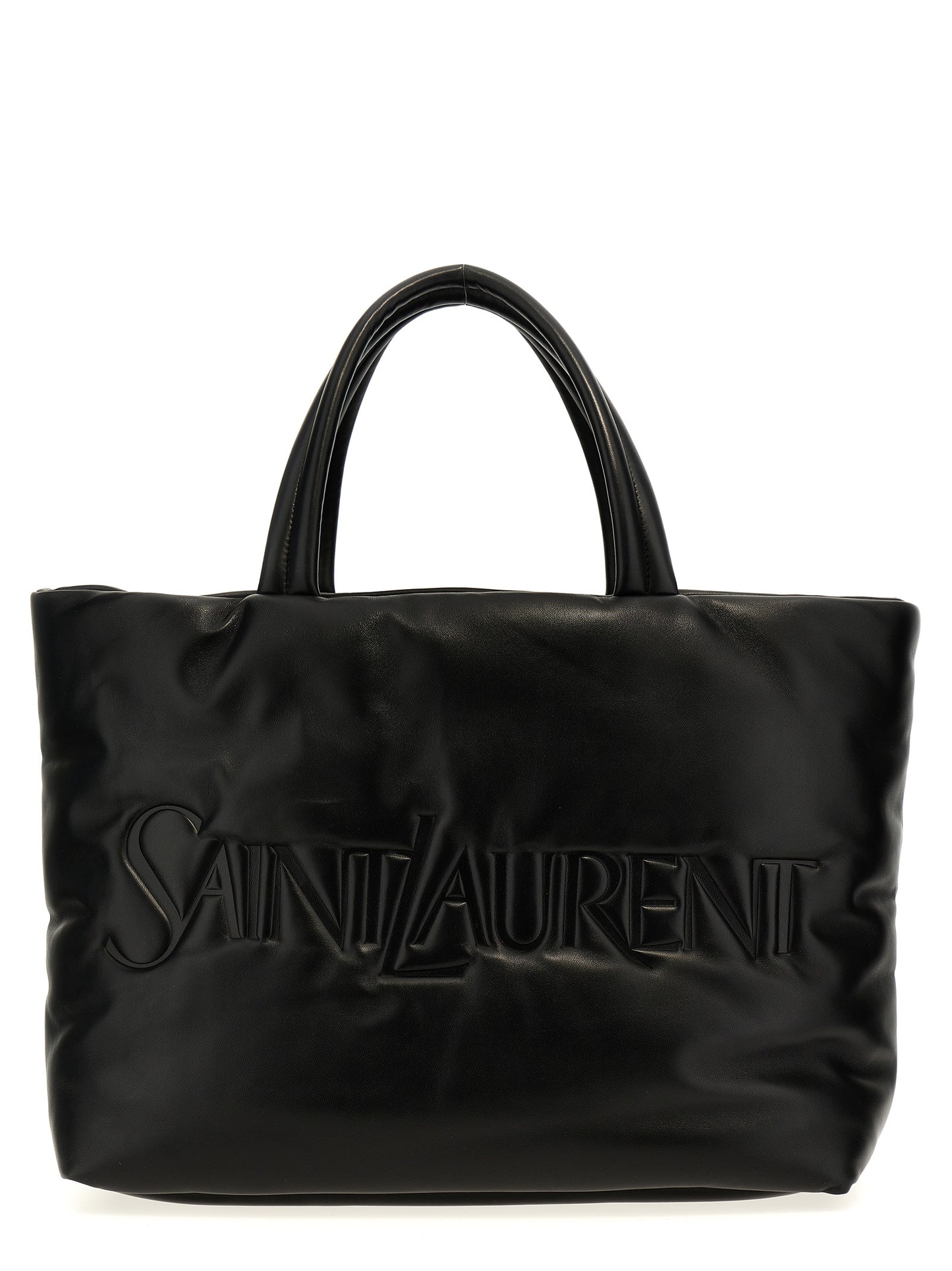 Shopper Tote Bag by Saint Laurent for unisex in nappa lamb leather black features an utilitarian-chic silhouette, showcasing the Nappa Lamb Leather Shopper Tote Bag design with a secure , ample , and versatile handle.
