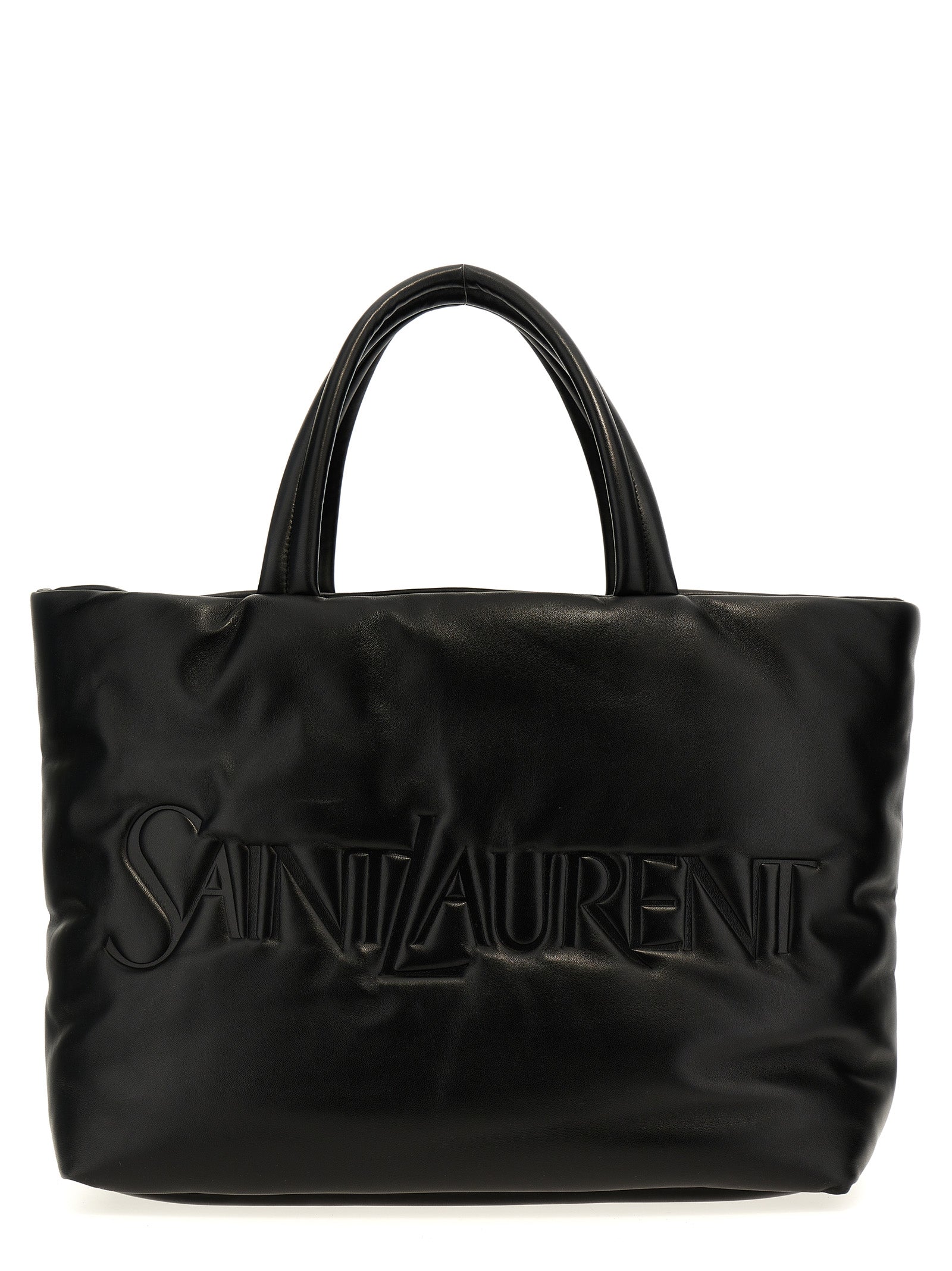 Shopper Tote Bag by Saint Laurent for unisex in nappa lamb leather black features an utilitarian-chic silhouette, showcasing the Nappa Lamb Leather Shopper Tote Bag design with a secure , ample , and versatile handle.
