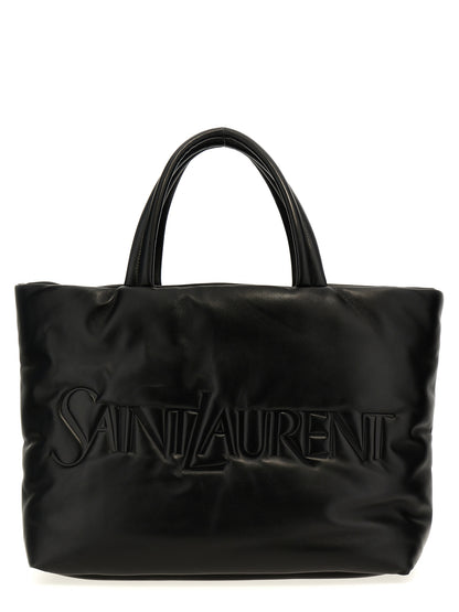 Shopper Tote Bag by Saint Laurent for unisex in nappa lamb leather black features an utilitarian-chic silhouette, showcasing the Nappa Lamb Leather Shopper Tote Bag design with a secure , ample , and versatile handle.