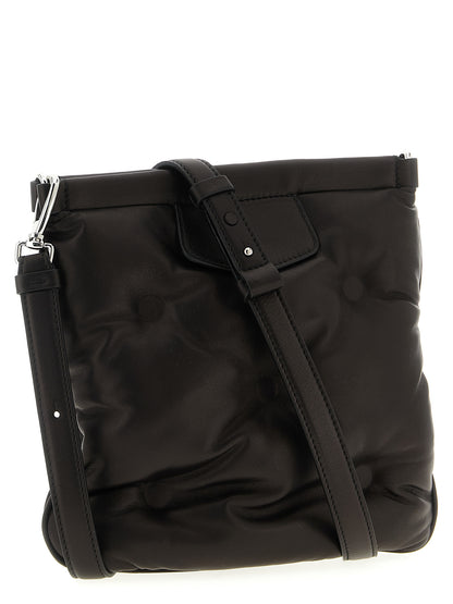 Mini 2-in-1 Shoulder & Crossbody Clutch Handbag by Maison Margiela for women in nappa lamb leather black & signature features a multifaceted silhouette, showcasing a secure magnetic and multifaceted with versatile crossbody-strap, shoulder-strap & adjustable-strap for multifaceted style.